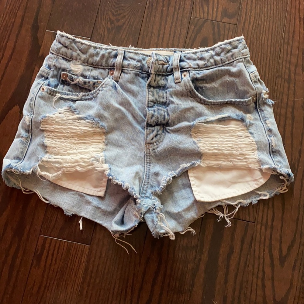 Distressed Denim Shorts